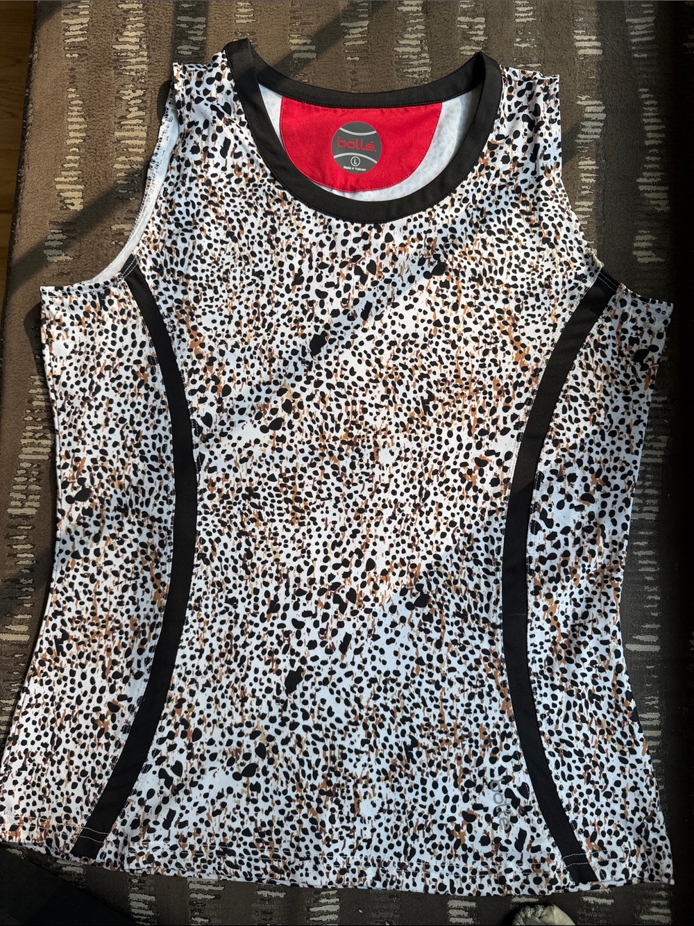 bolle Women’s Animal Spot Performance Tank Top - White, Black, Brown